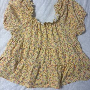 Floral Yellow Women's Top